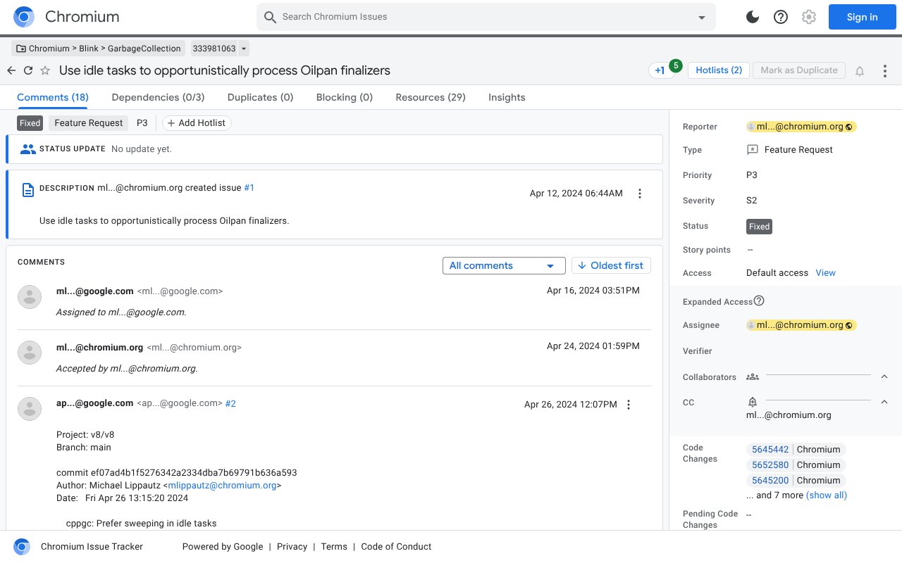 Screenshot of crbug.com