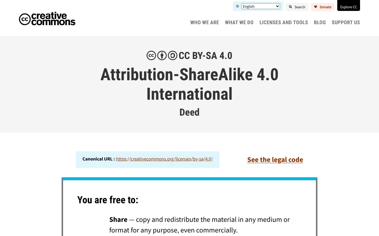 Screenshot of creativecommons.org