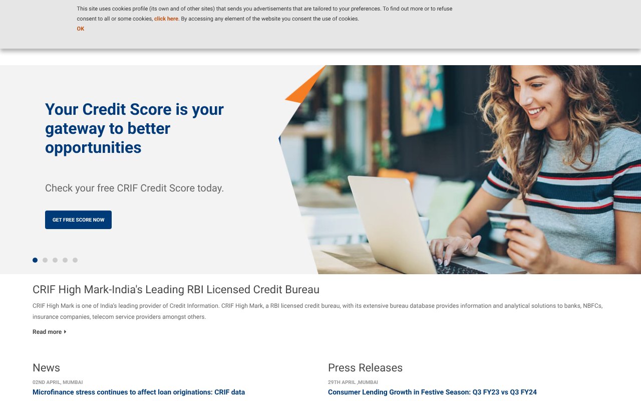 Screenshot of crifhighmark.com