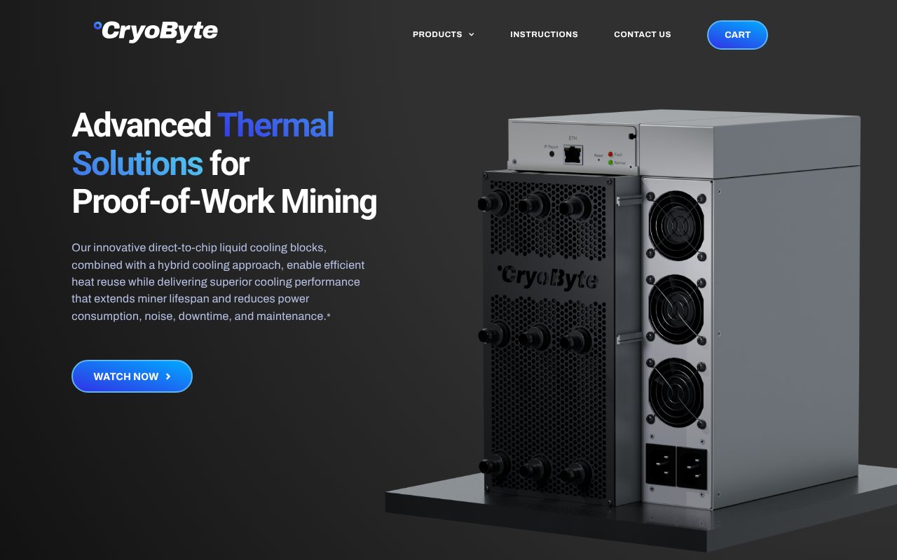 Screenshot of cryobytelabs.com