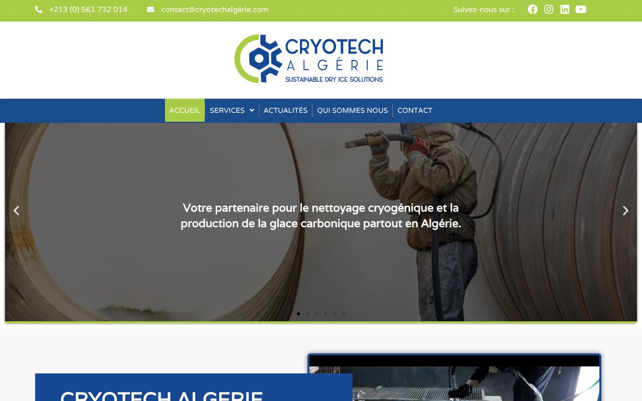 Screenshot of cryotechalgerie.com