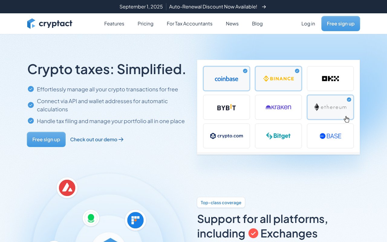 Screenshot of cryptact.com