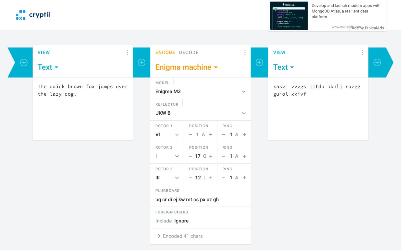 Screenshot of cryptii.com