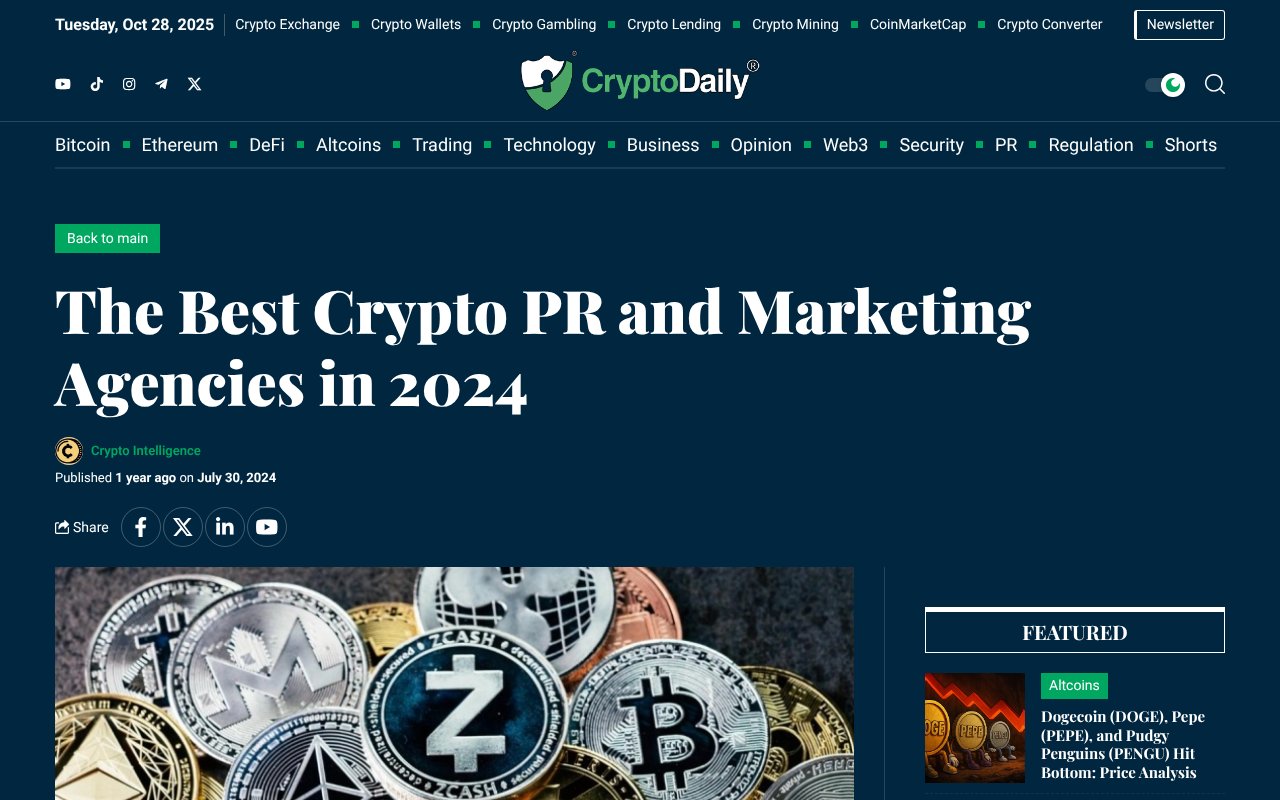 Screenshot of cryptodaily.co.uk