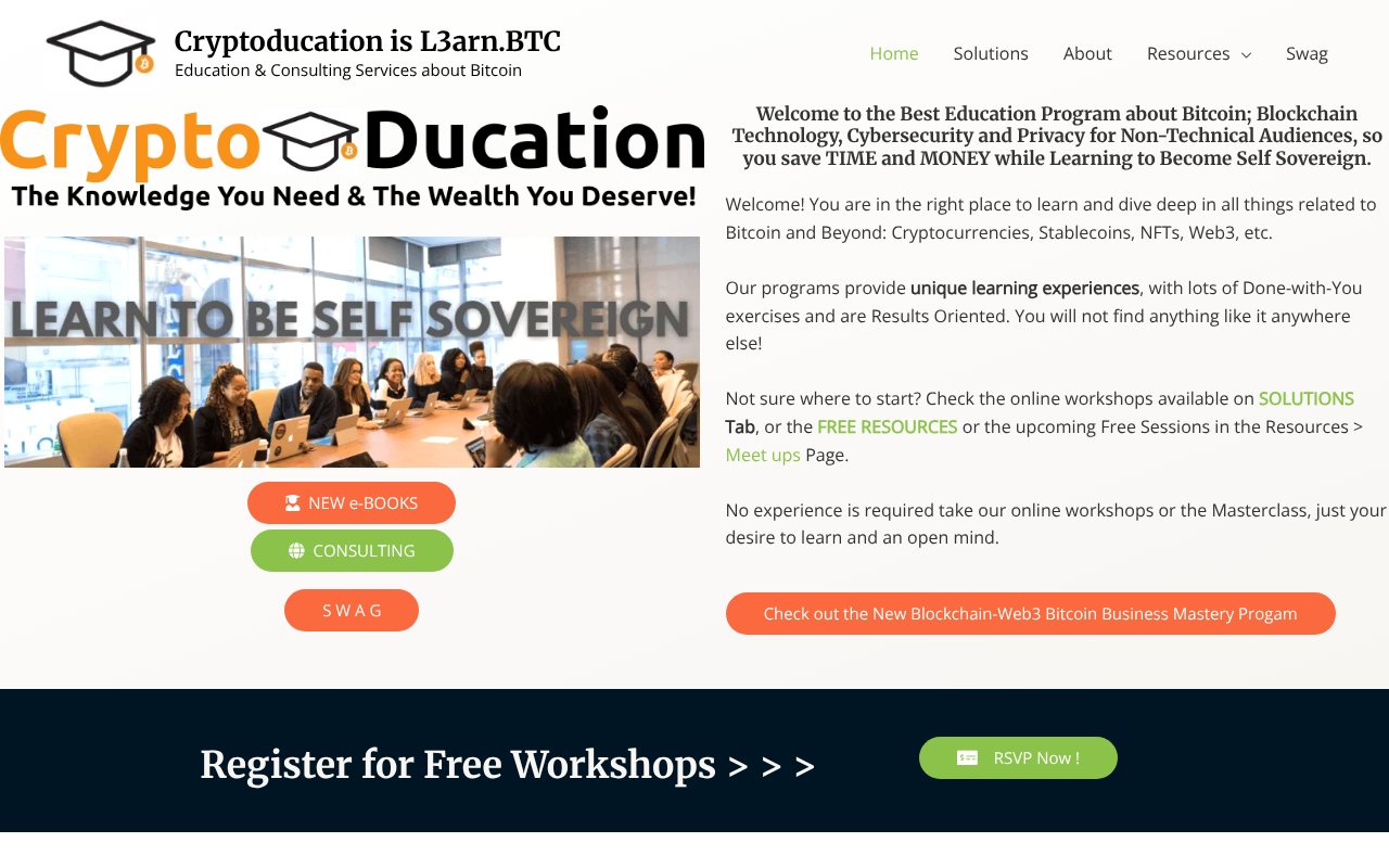 Screenshot of cryptoducation.ca
