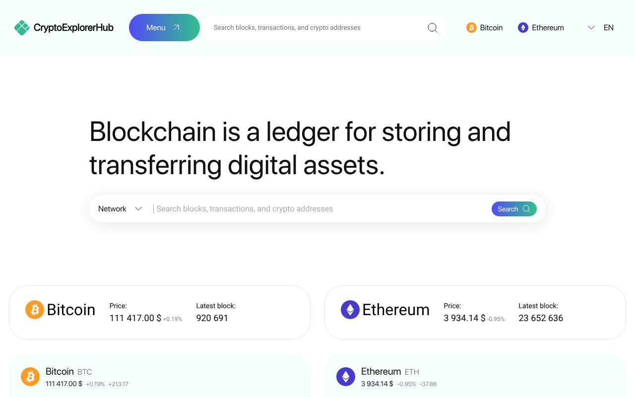 Screenshot of cryptoexplorerhub.com