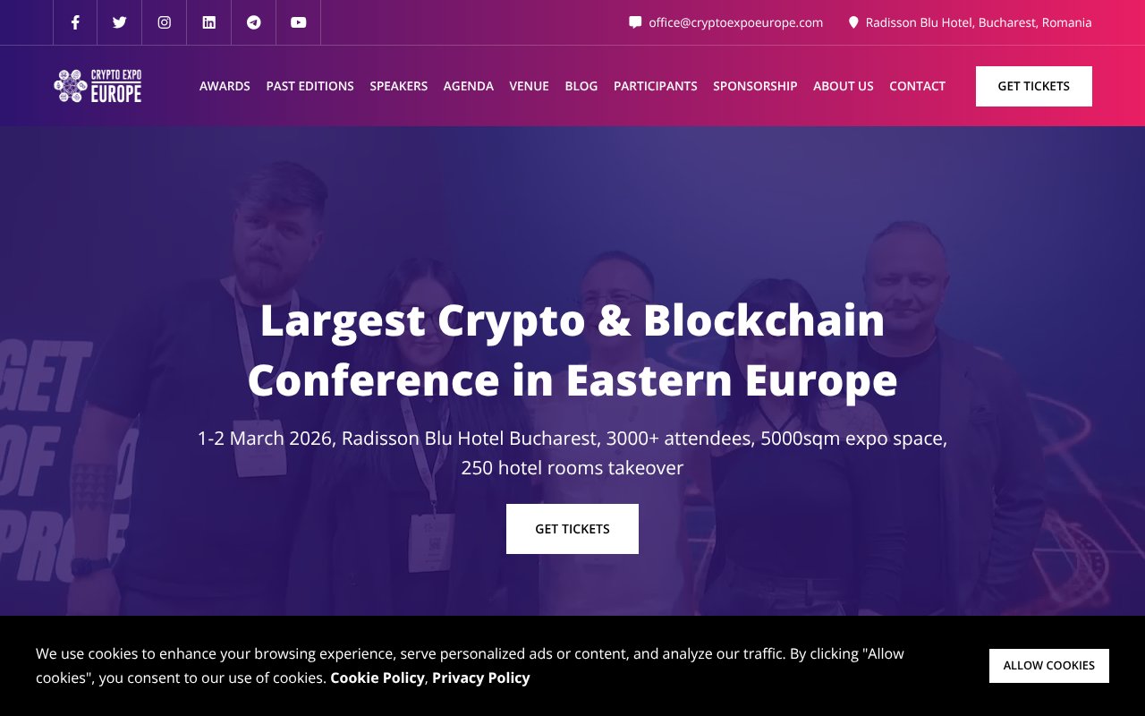 Screenshot of cryptoexpoeurope.com