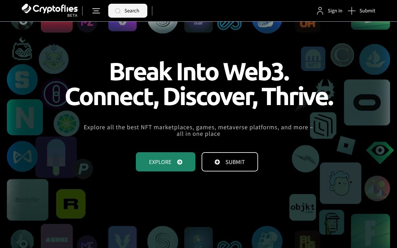Screenshot of cryptoflies.com
