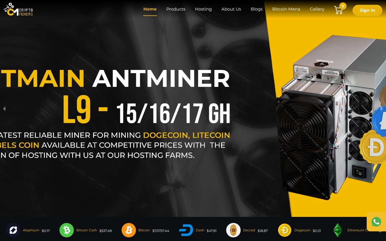 Screenshot of cryptominers.ae