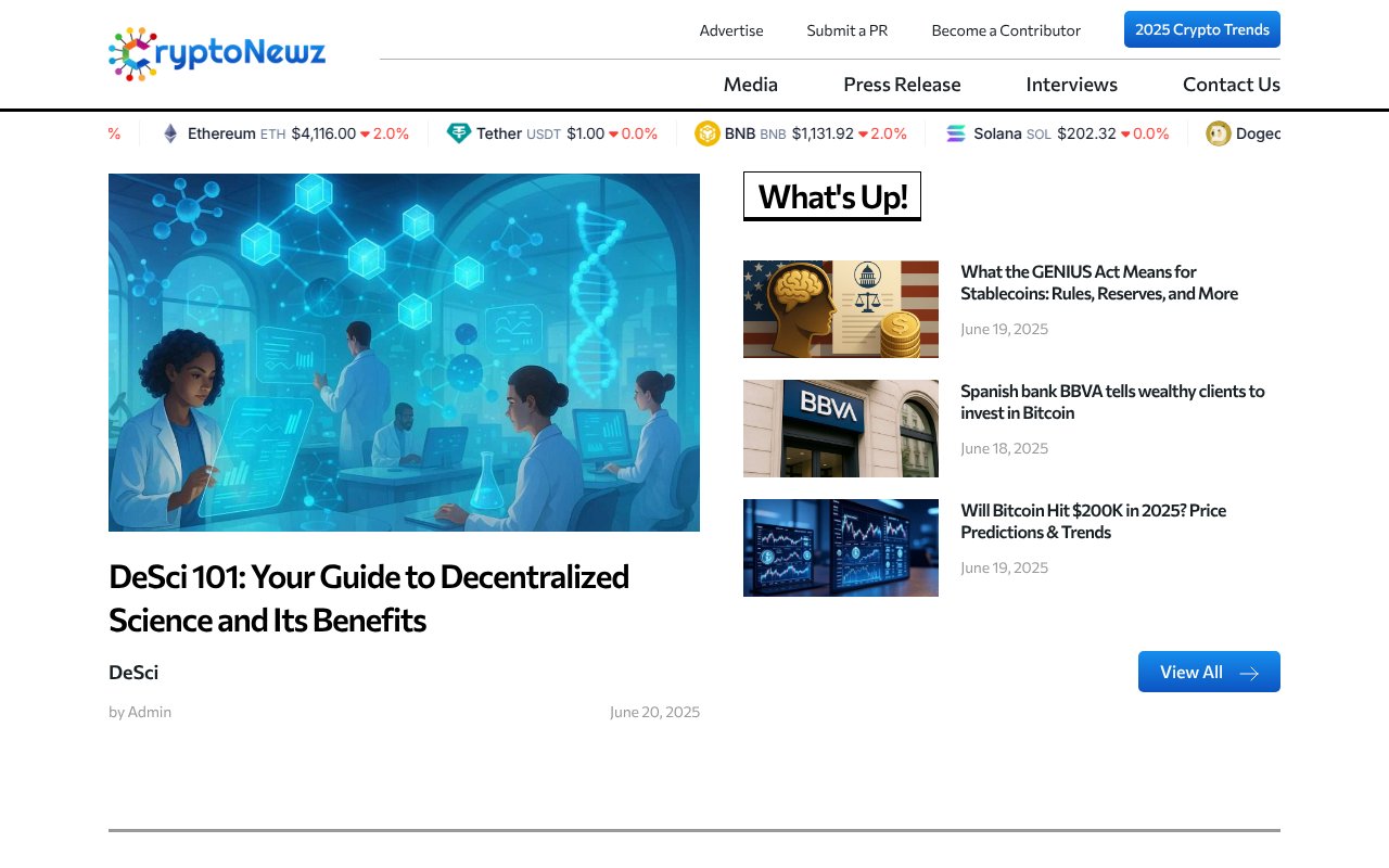 Screenshot of cryptonewz.io