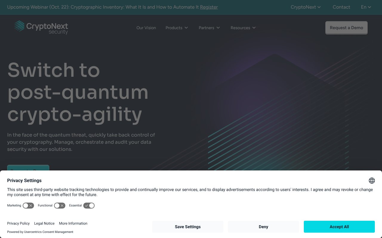 Screenshot of cryptonext-security.com