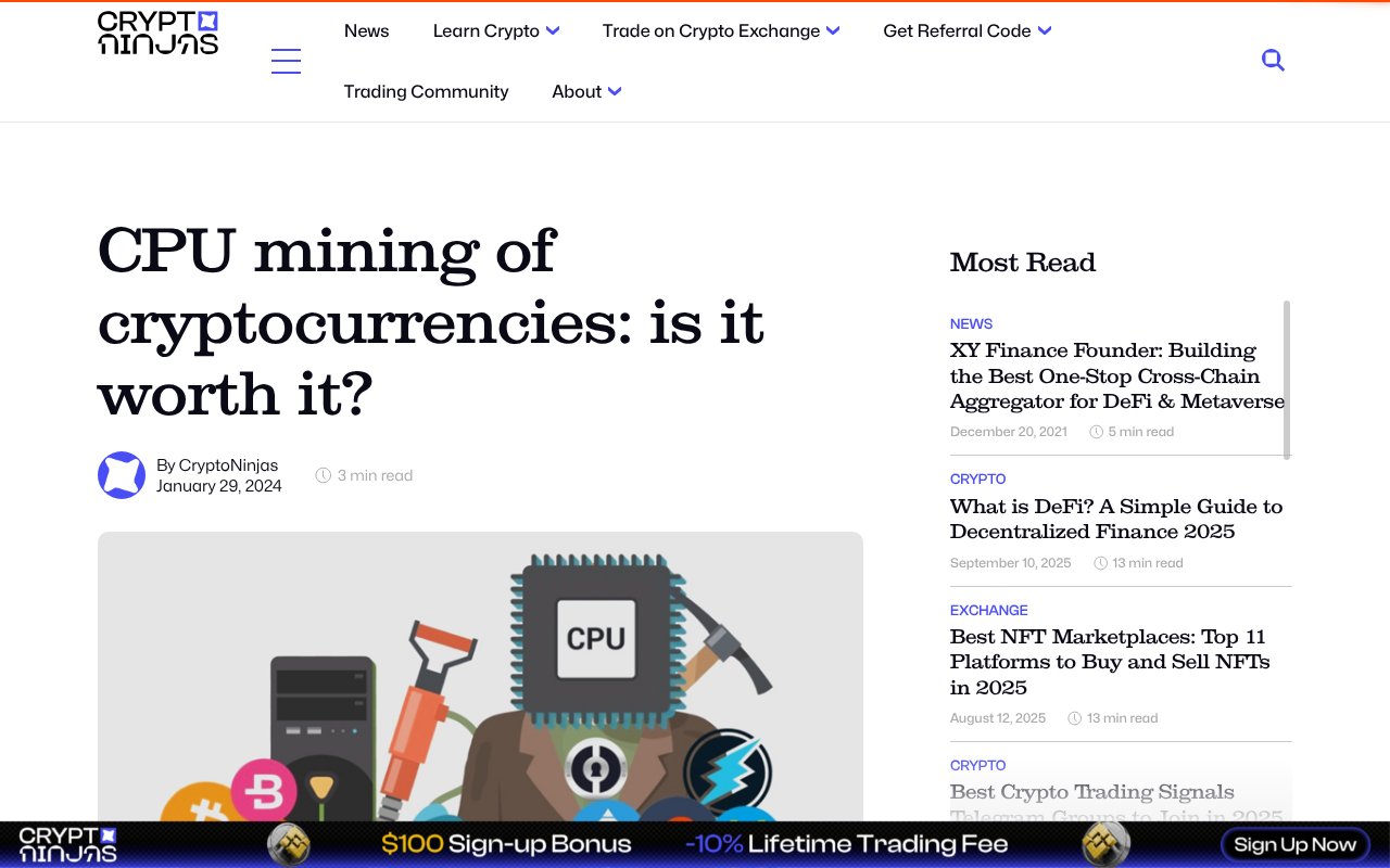 Screenshot of cryptoninjas.net