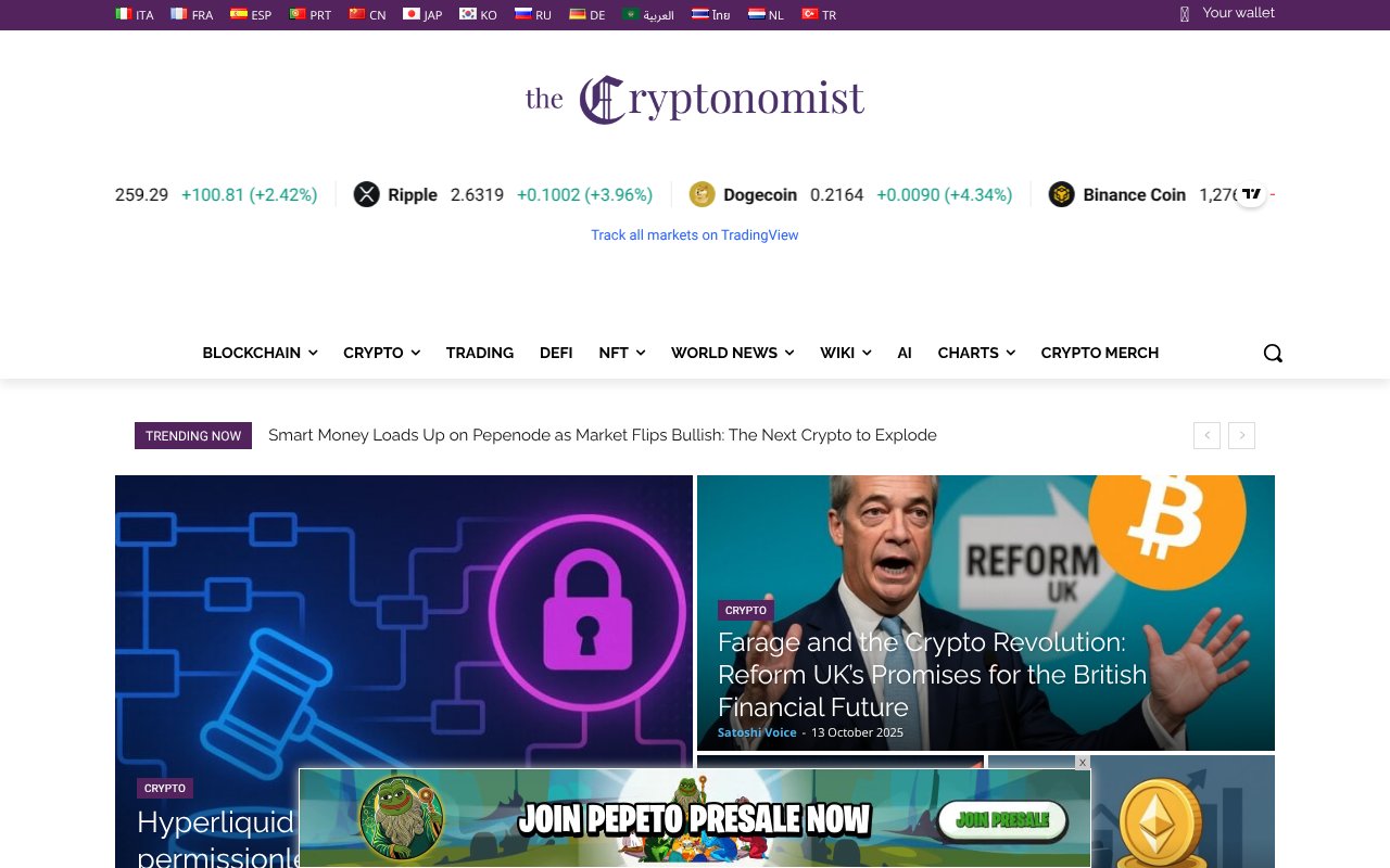 Screenshot of cryptonomist.ch