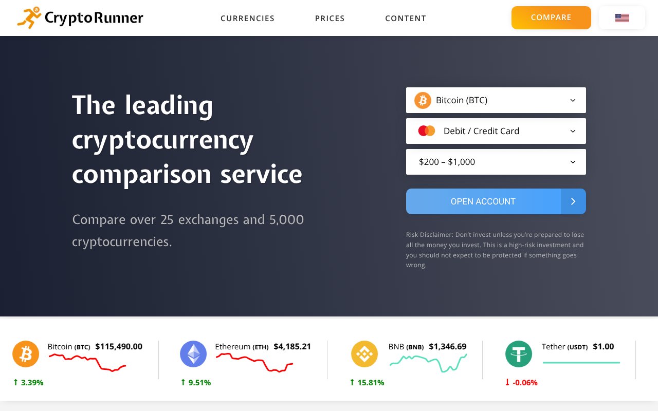 Screenshot of cryptorunner.com