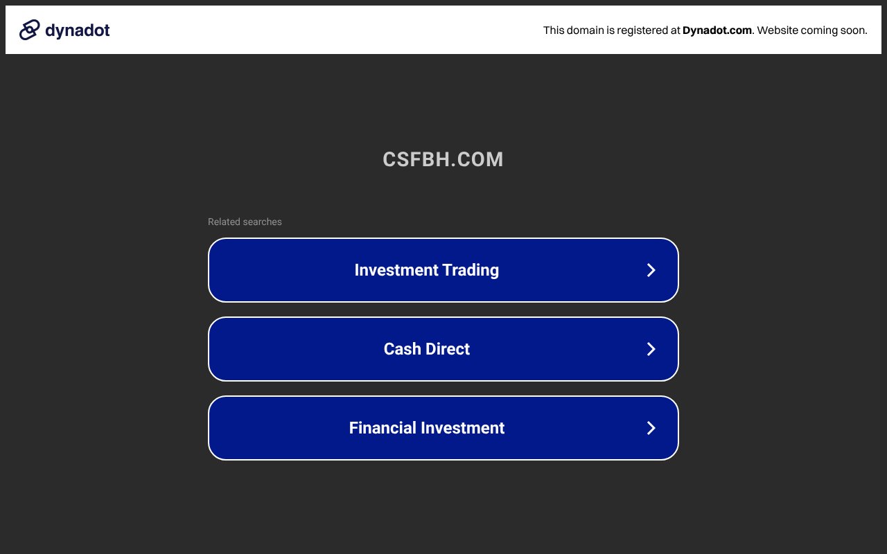Screenshot of csfbh.com