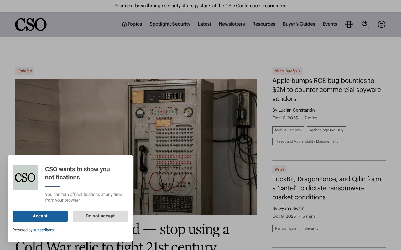 Screenshot of csoonline.com