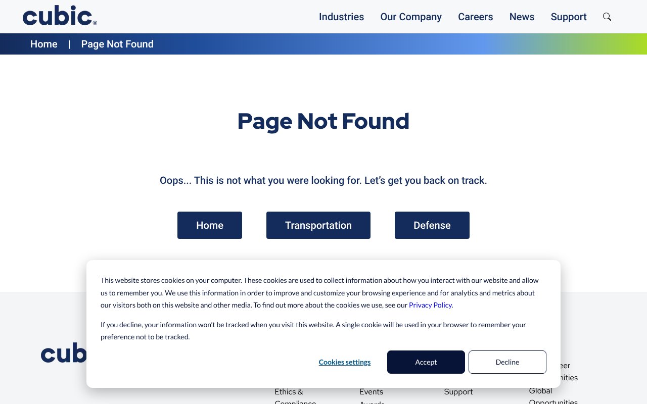 Screenshot of cubic.com