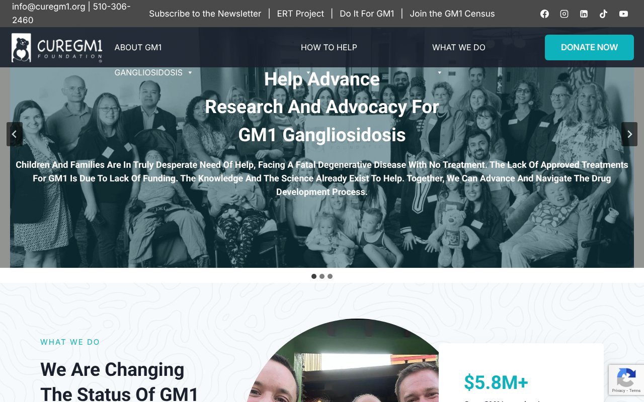 Screenshot of curegm1.org