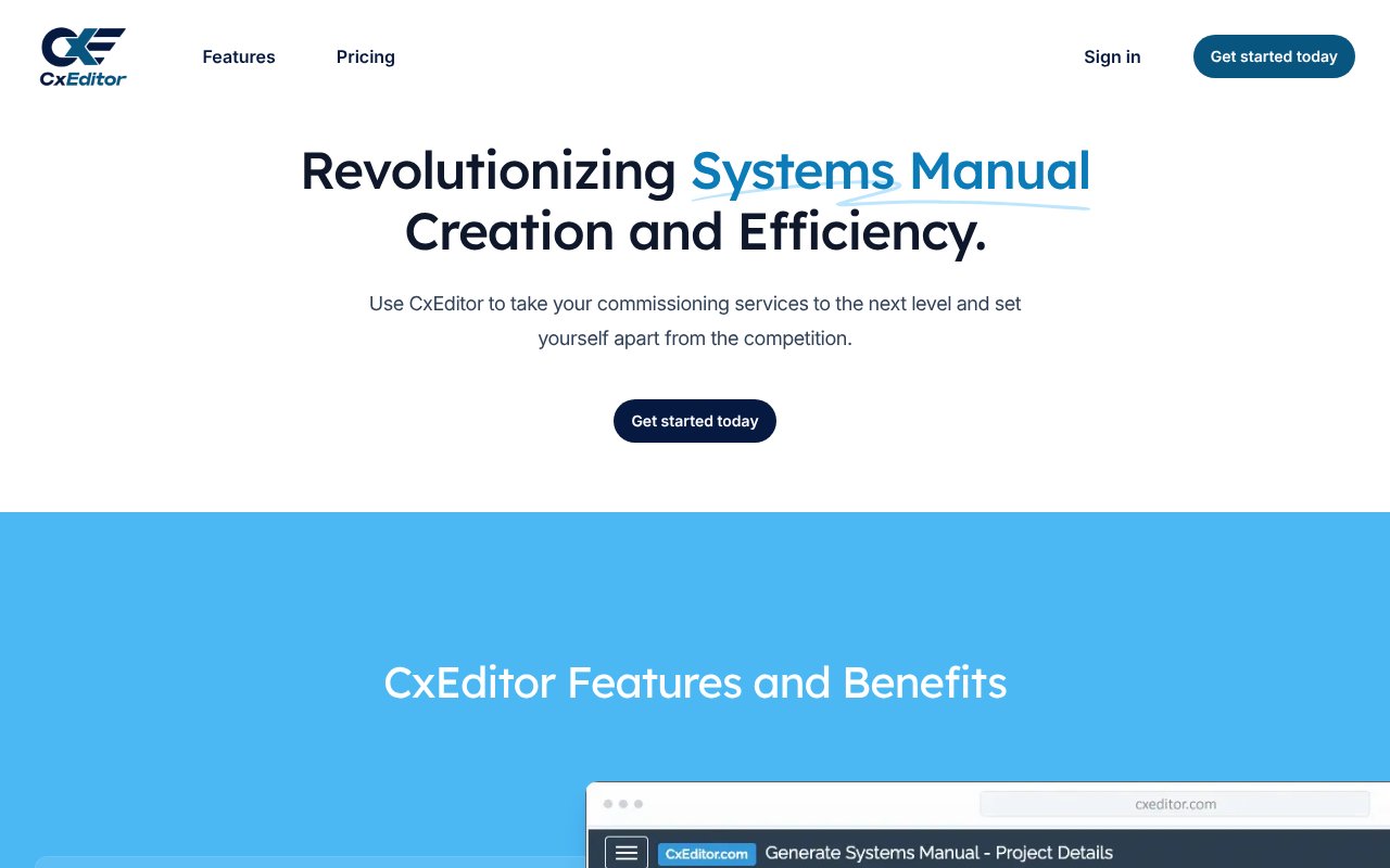 Screenshot of cxeditor.com