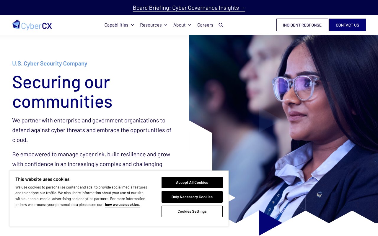 Screenshot of cybercx.com