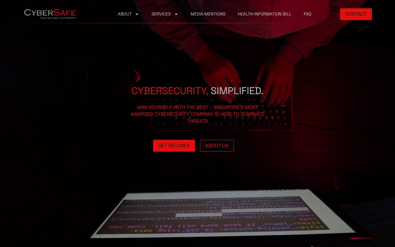 Screenshot of cybersafe.sg