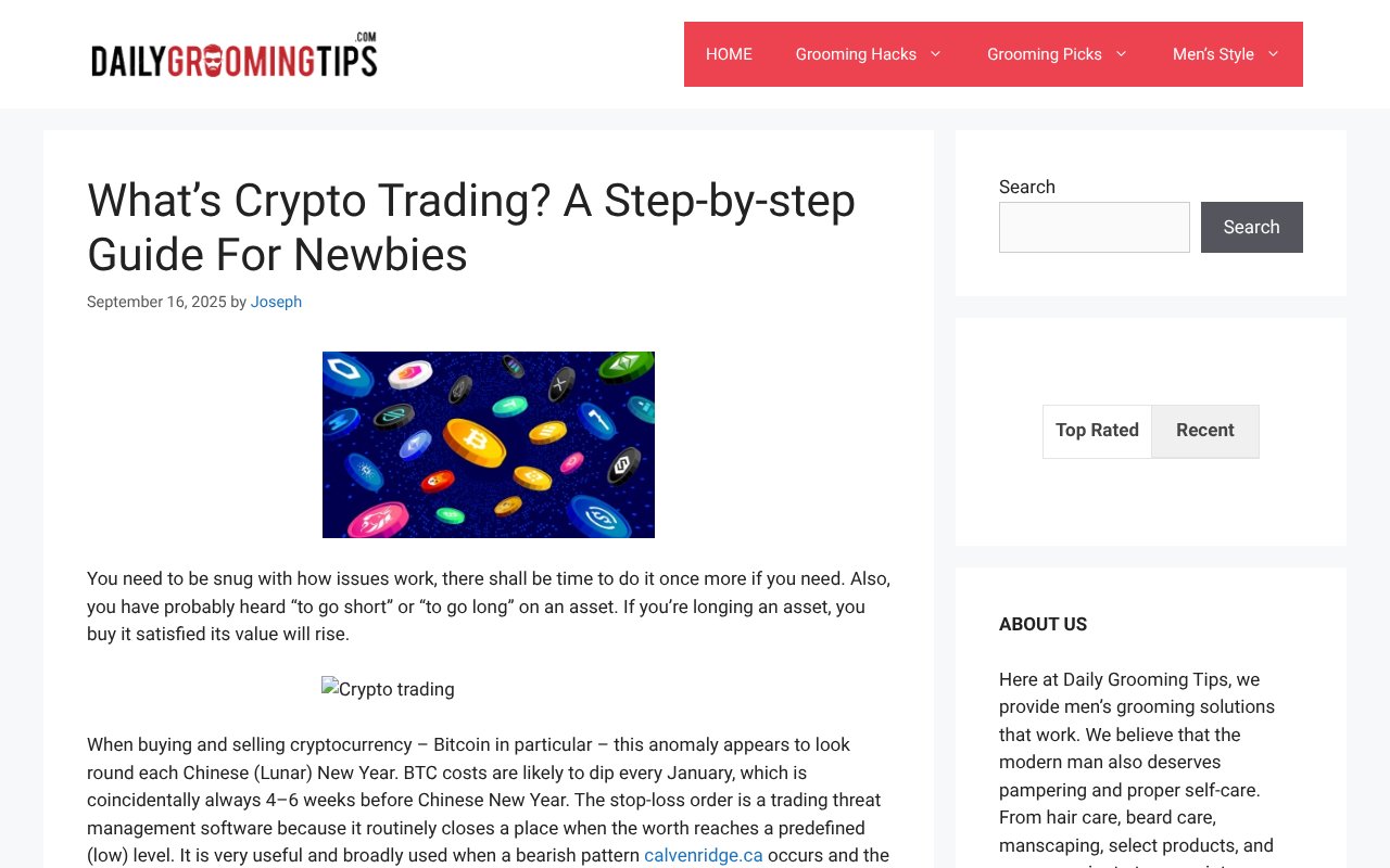 Screenshot of dailygroomingtips.com