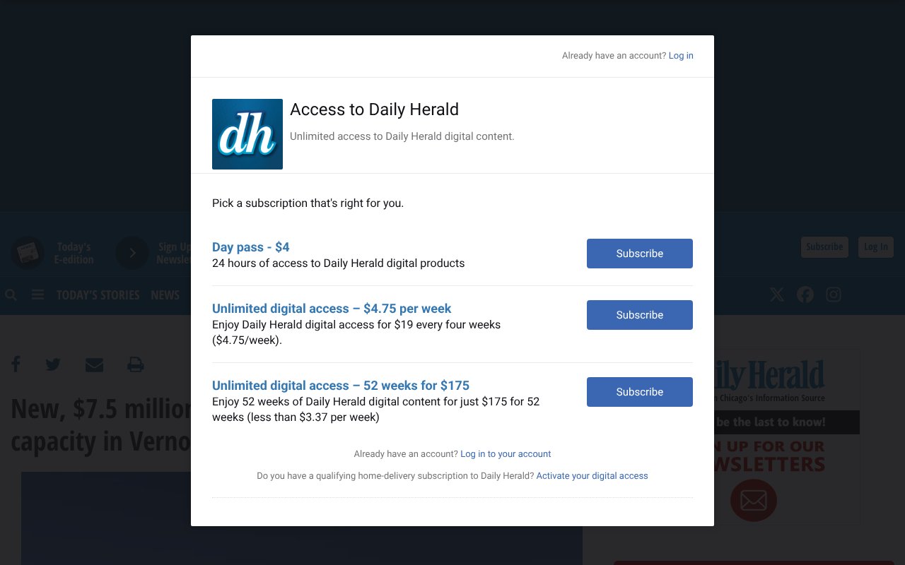 Screenshot of dailyherald.com