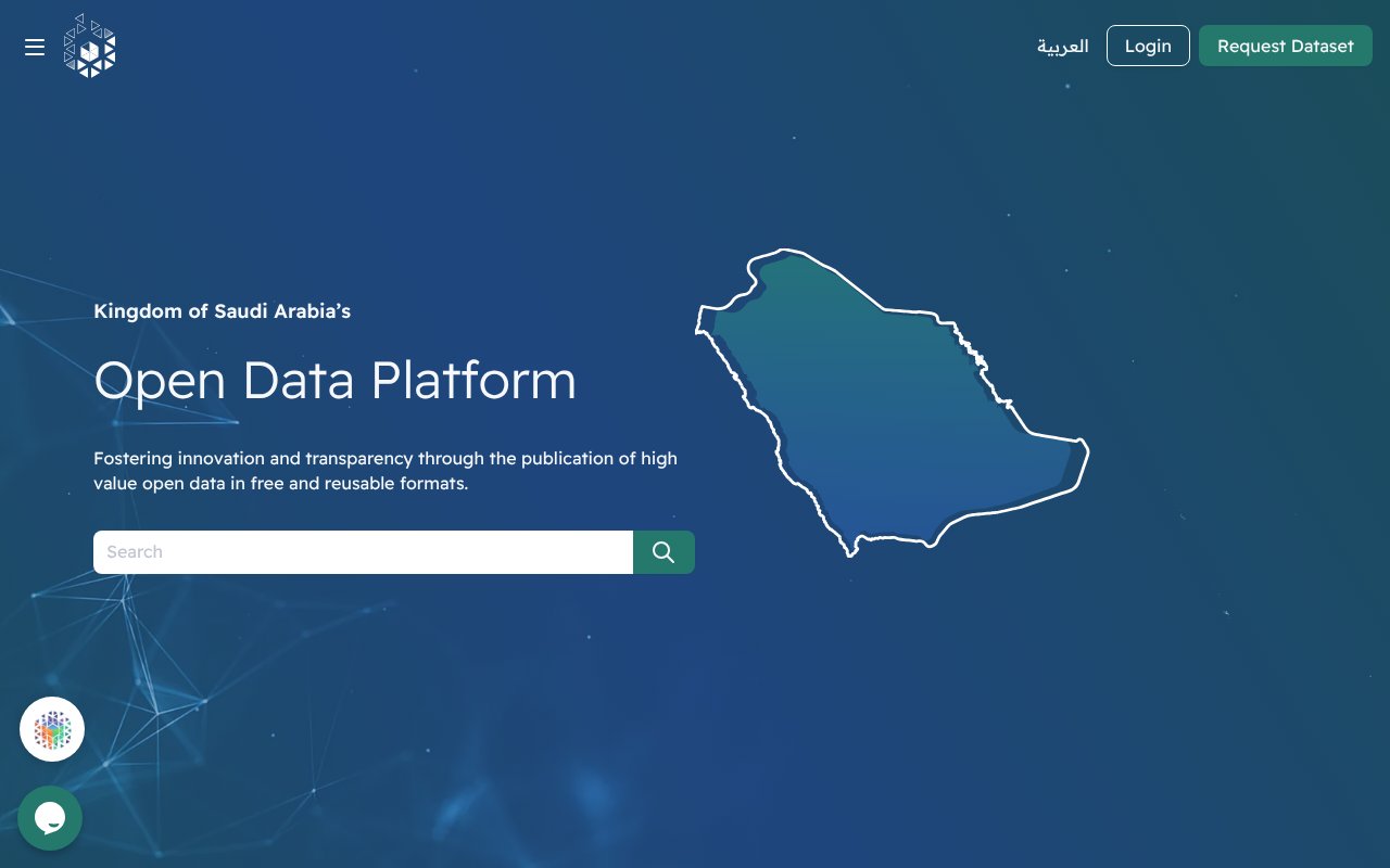 Screenshot of data.gov.sa