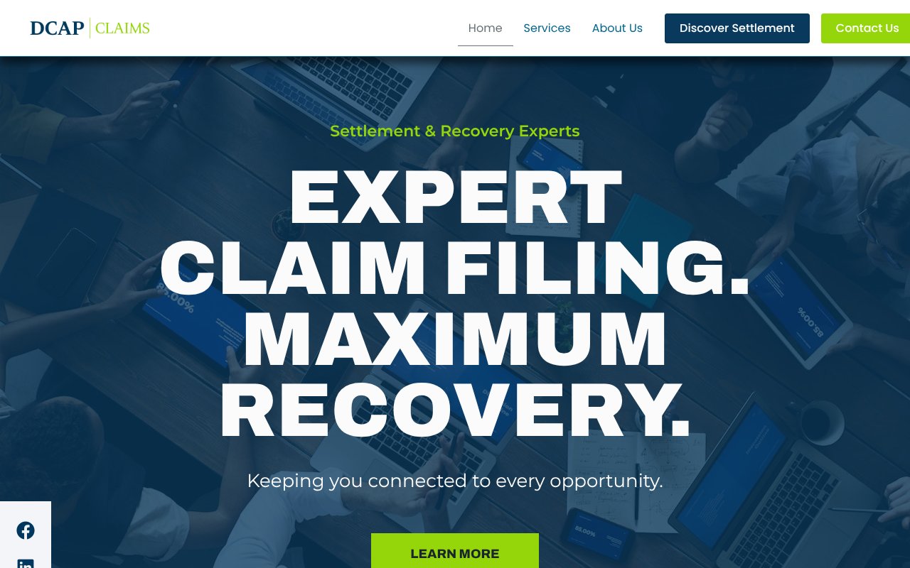 Screenshot of dcapclaims.com
