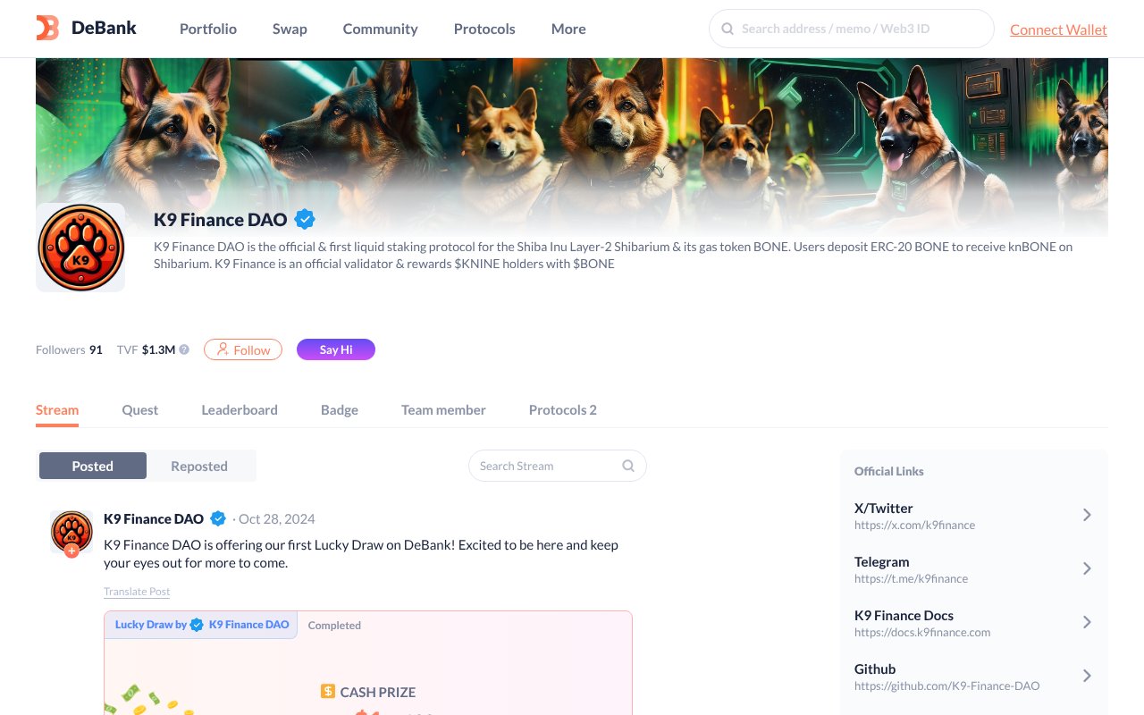 Screenshot of debank.com