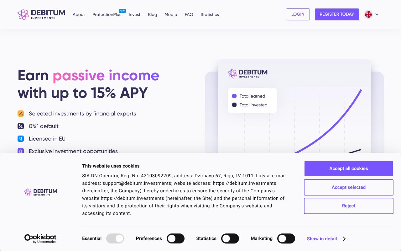 Screenshot of debitum.investments