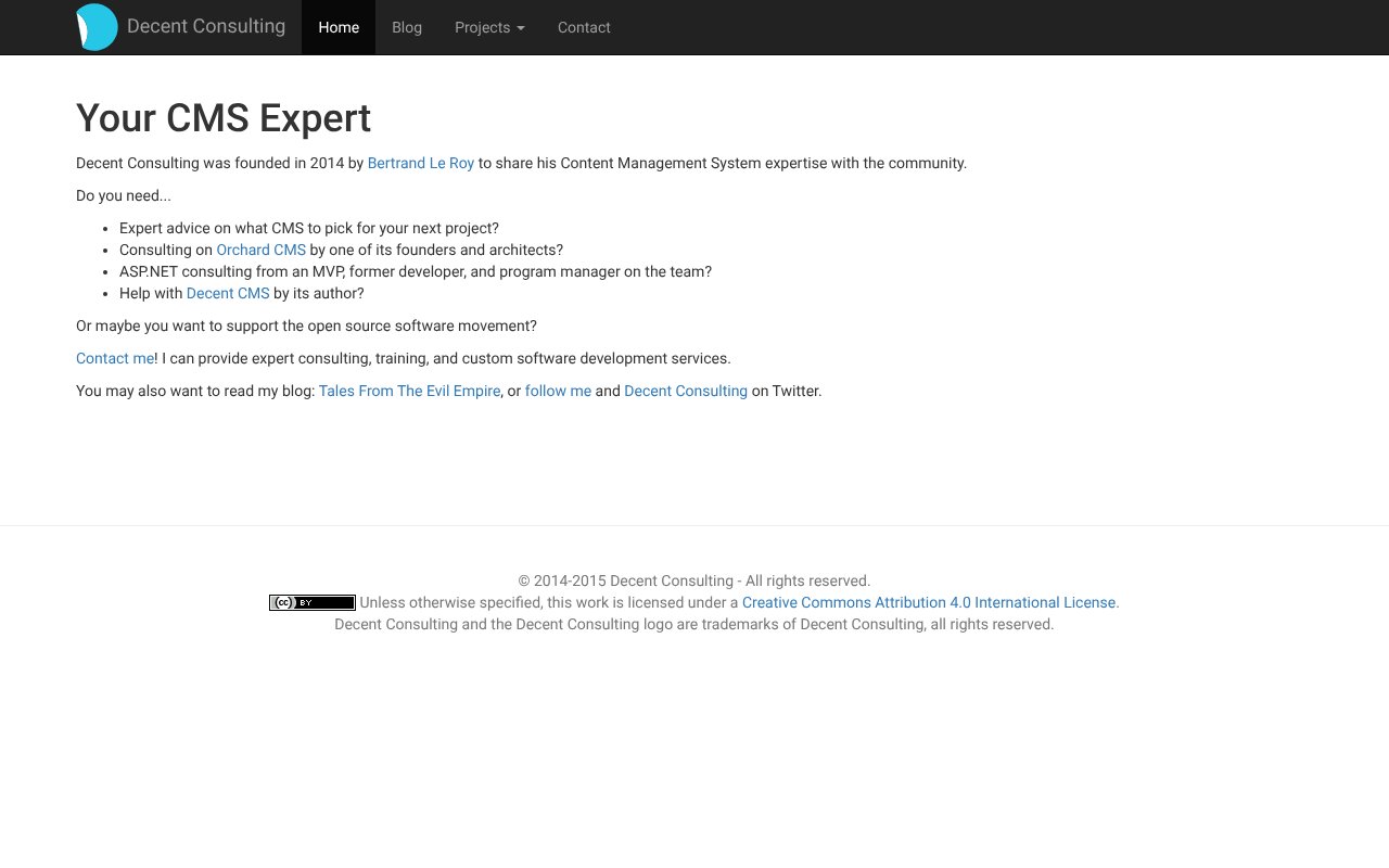 Screenshot of decentconsulting.com