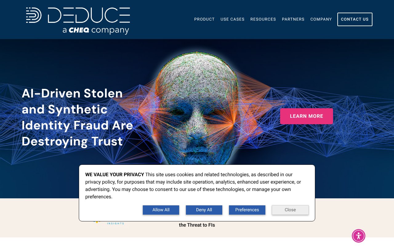 Screenshot of deduce.com