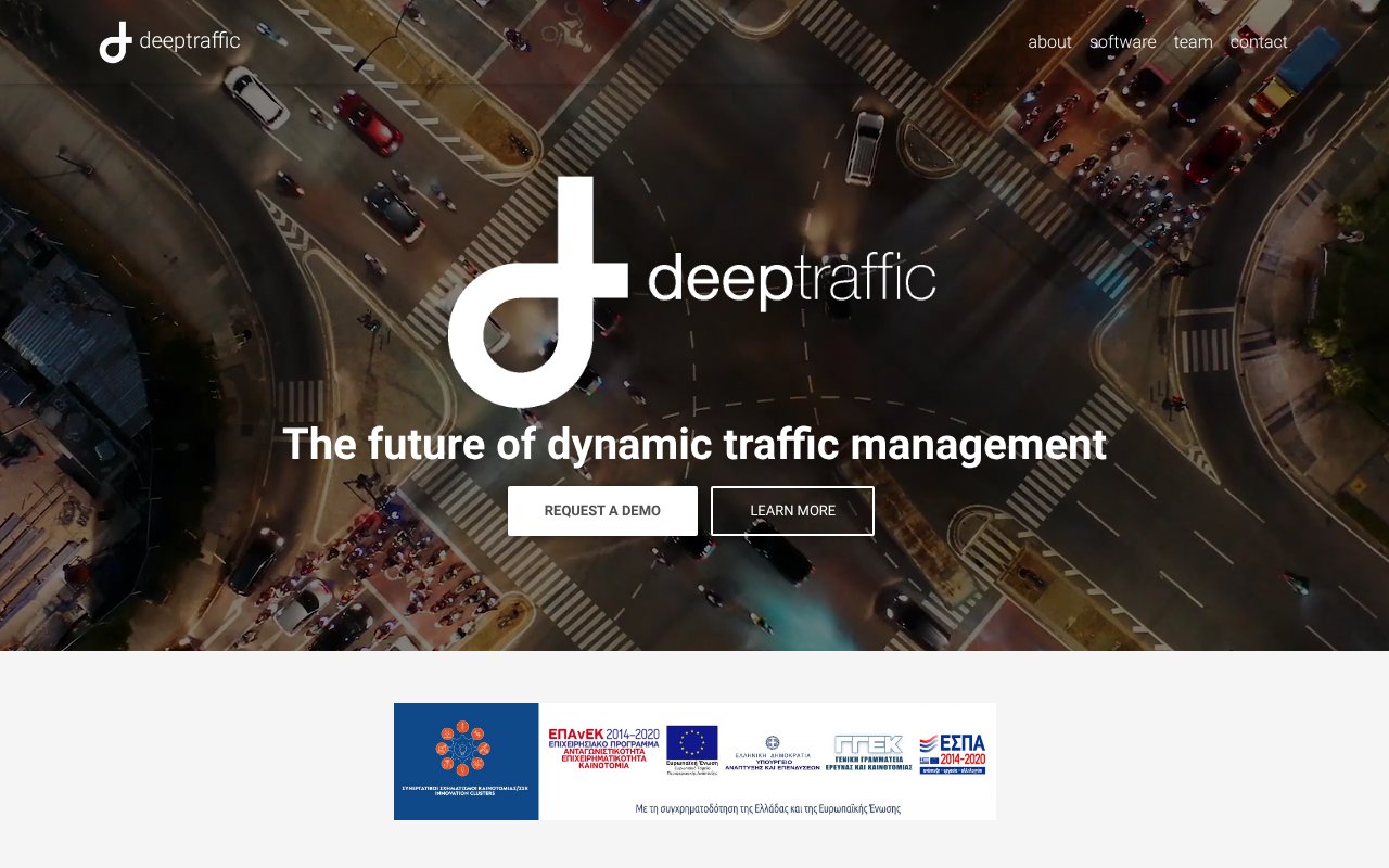 Screenshot of deeptraffic.io