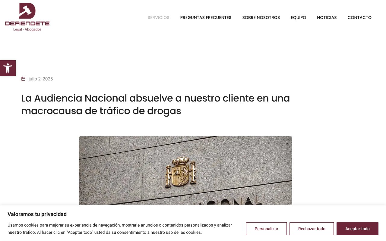 Screenshot of defiendetelegal.es