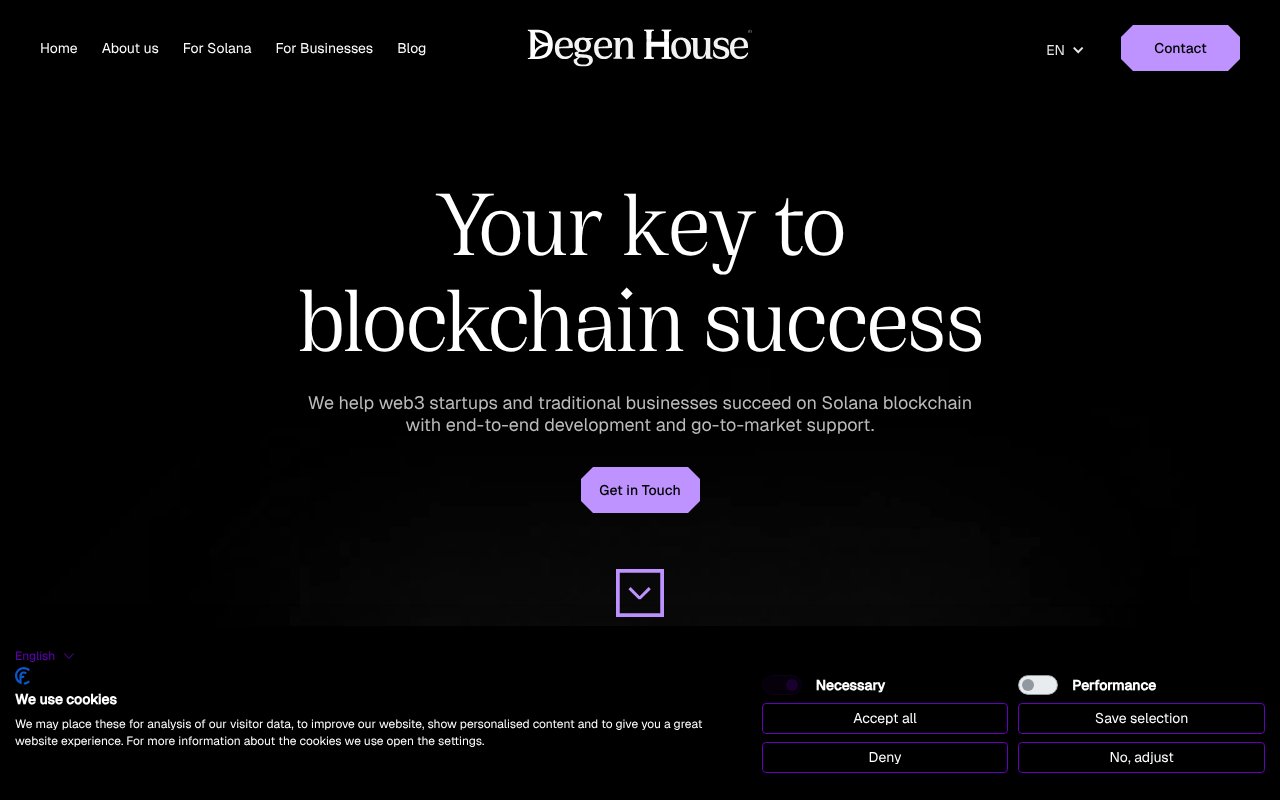 Screenshot of degen.house