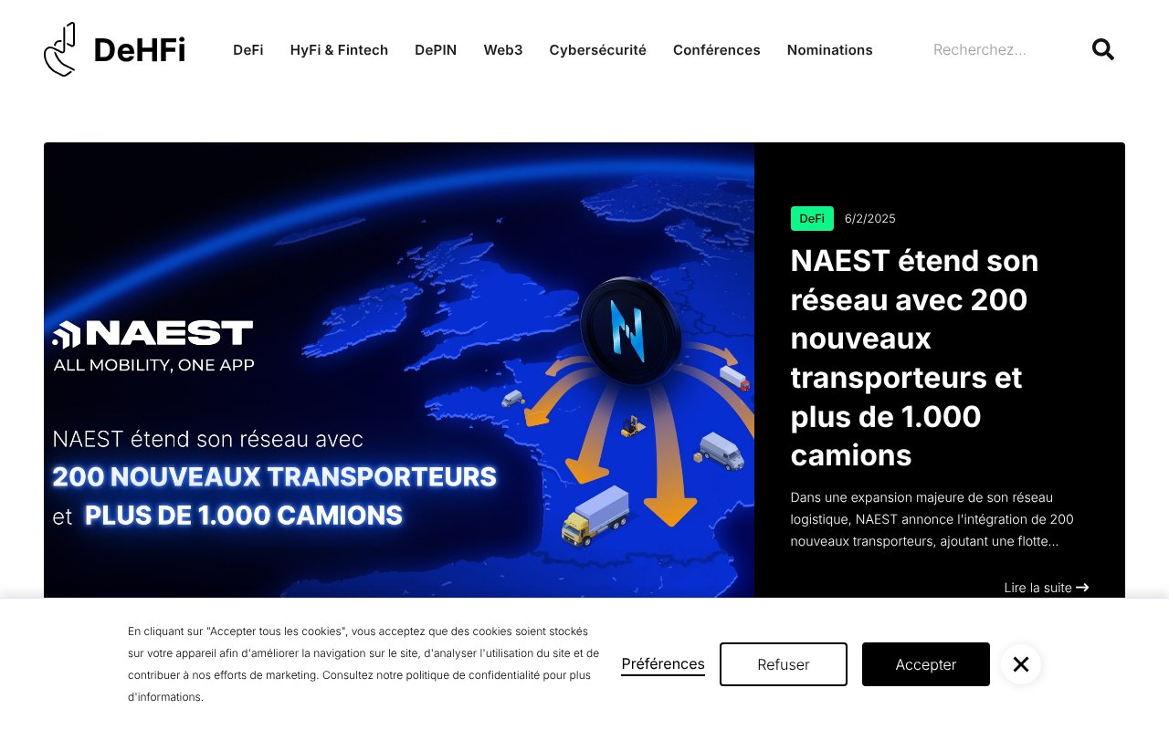 Screenshot of dehfi.com