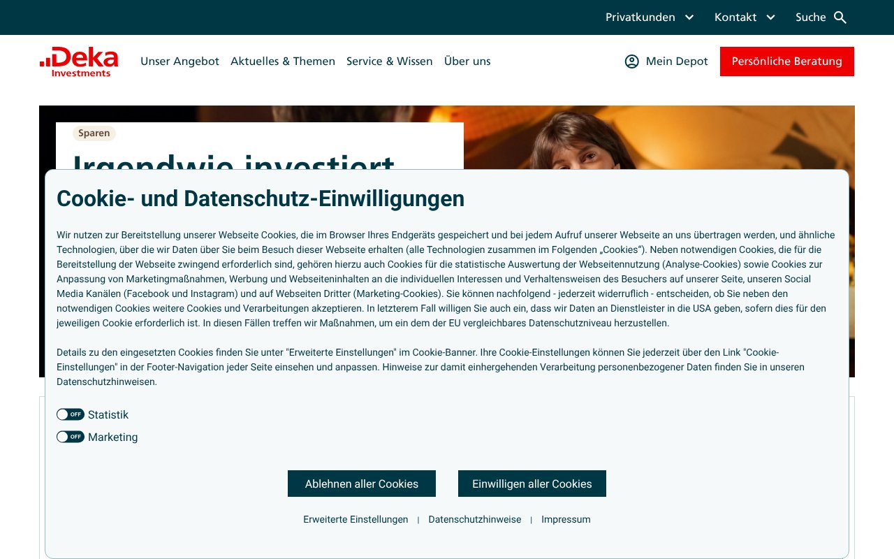 Screenshot of deka.de