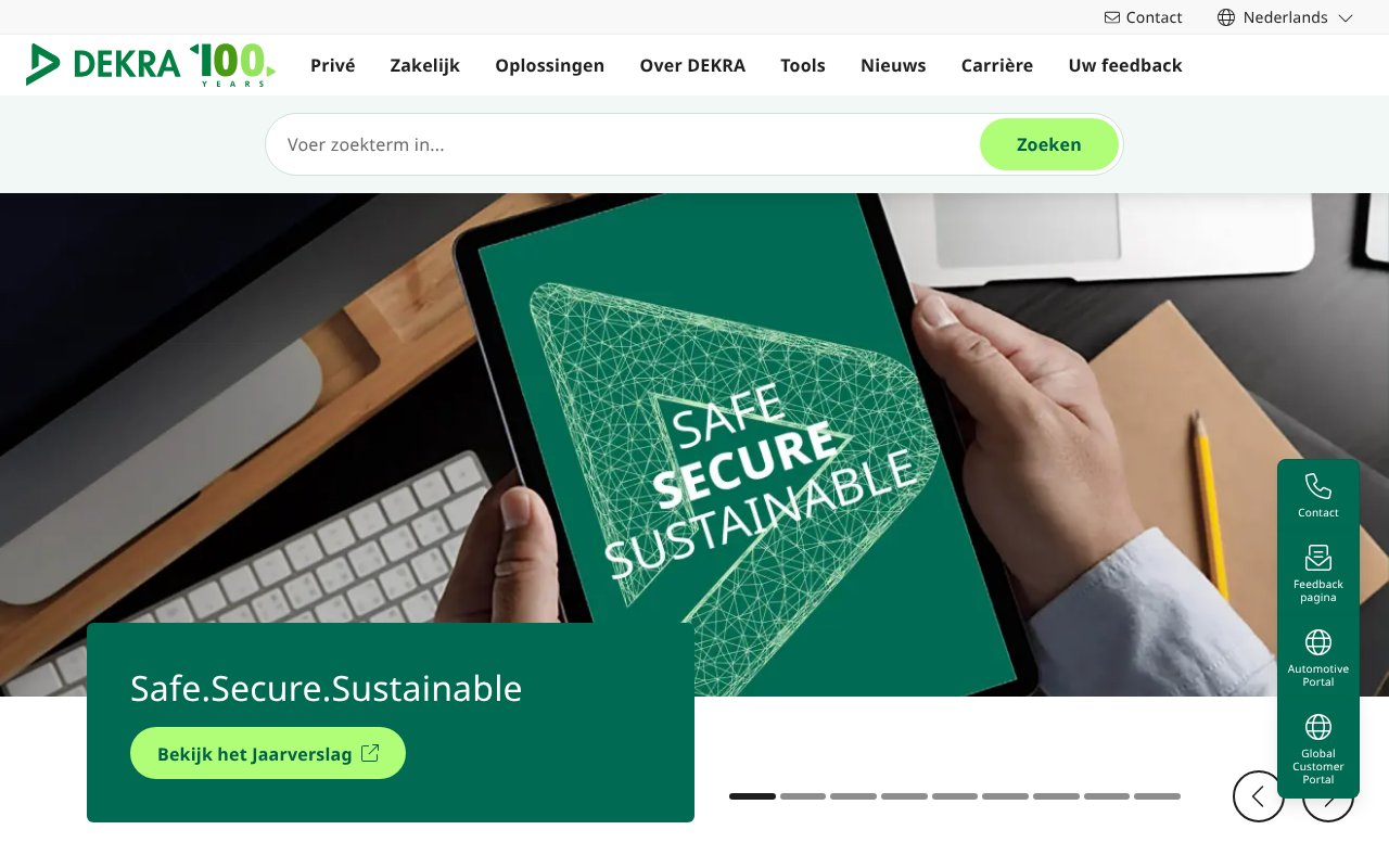 Screenshot of dekra.be