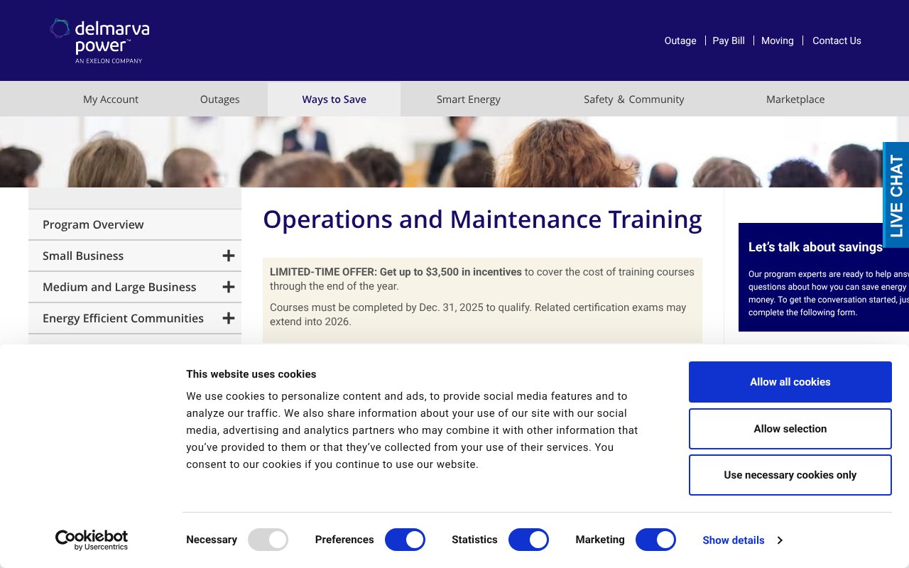 Screenshot of delmarva.com