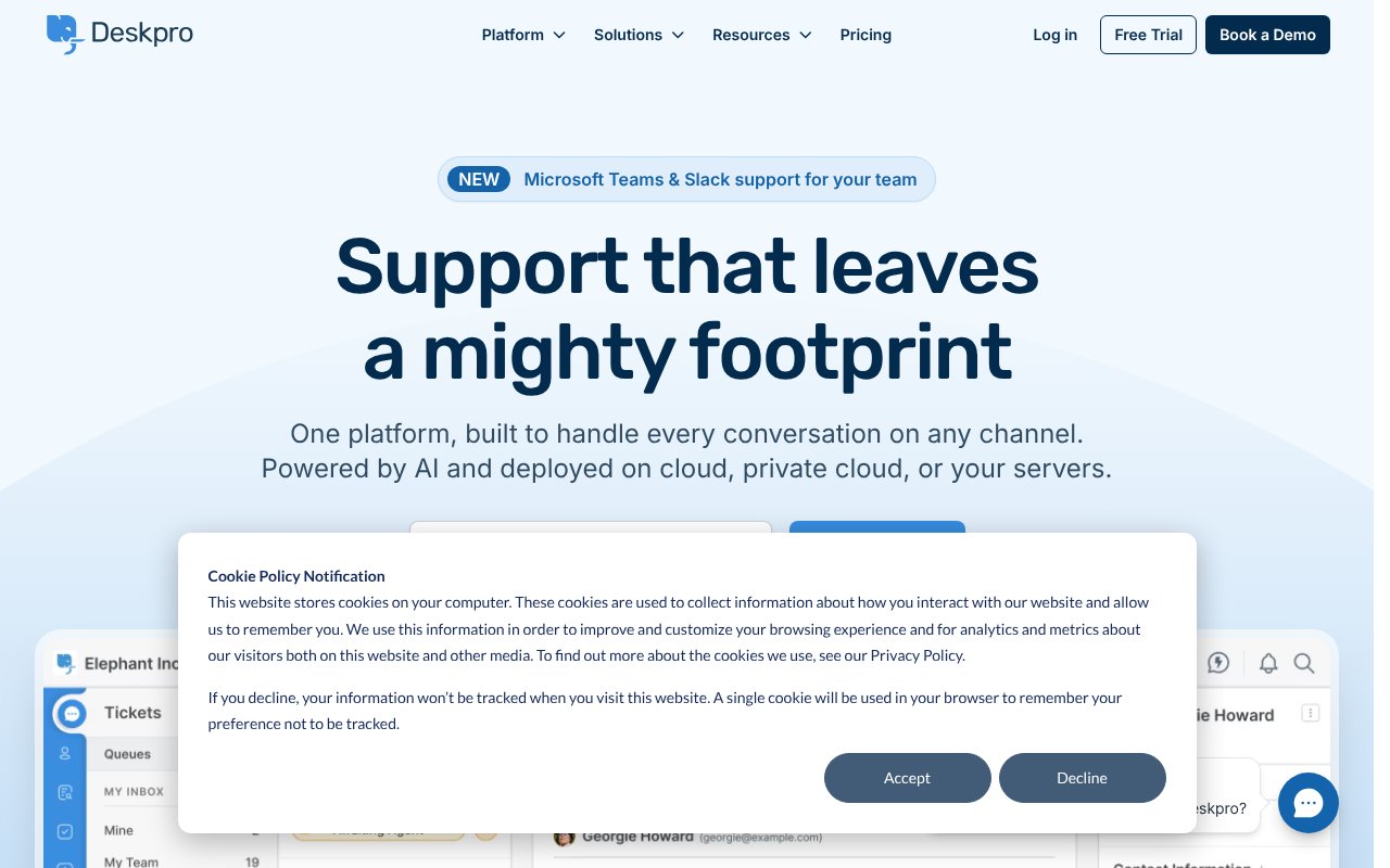 Screenshot of deskpro.com
