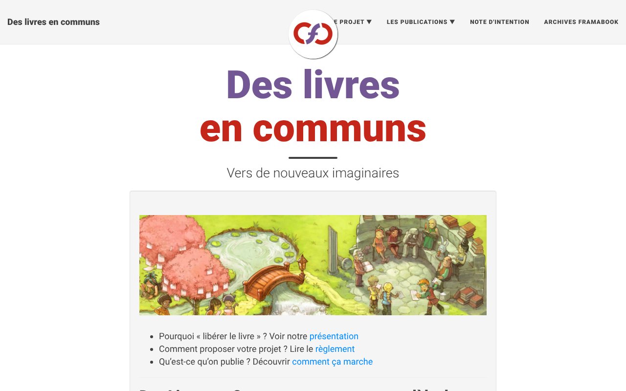 Screenshot of deslivresencommuns.org