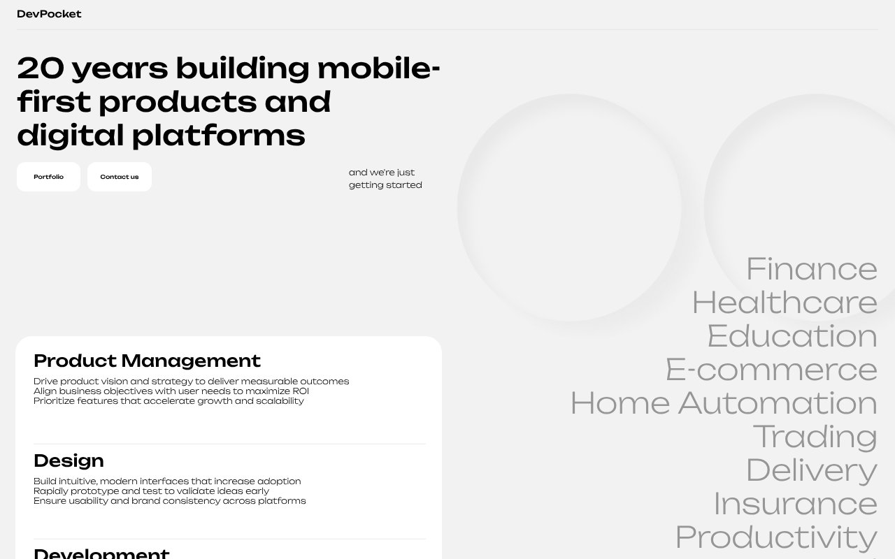 Screenshot of devpocket.ru