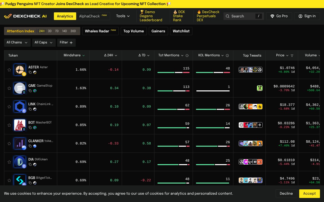 Screenshot of dexcheck.ai