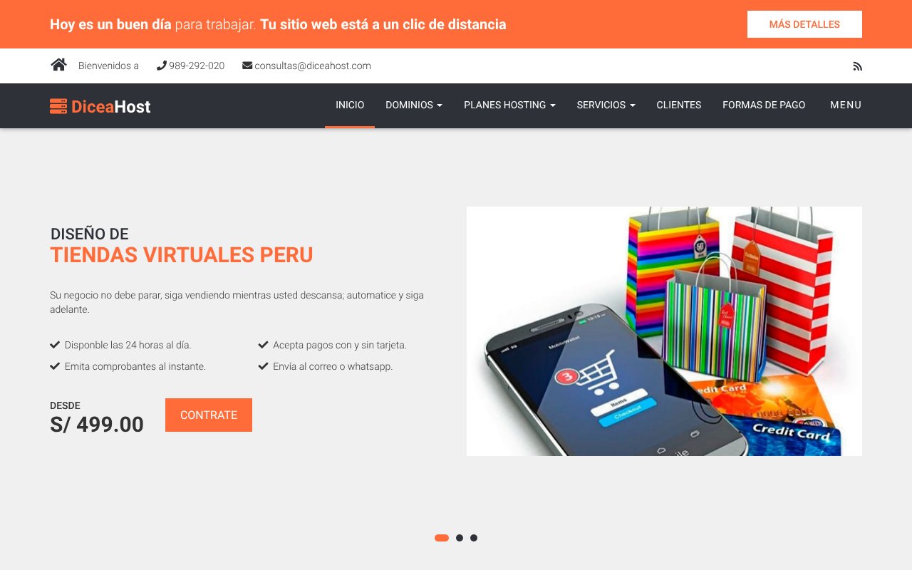 Screenshot of diceahost.com