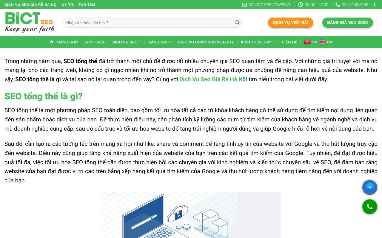 Screenshot of dichvuseogiarehanoi.com