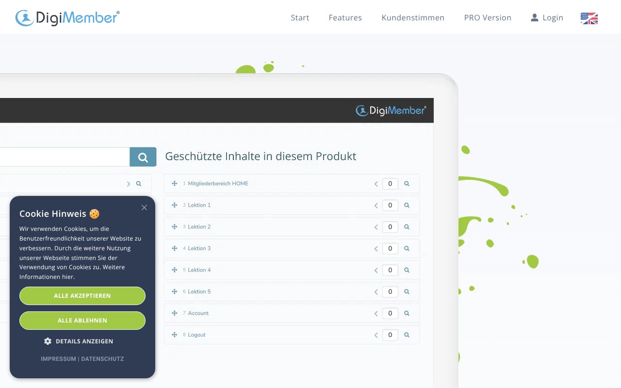 Screenshot of digimember.de