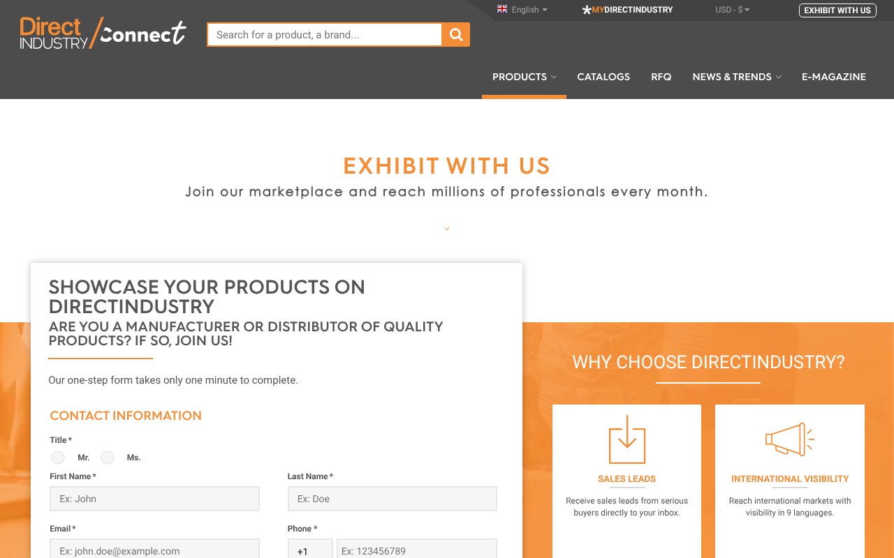 Screenshot of directindustry.com