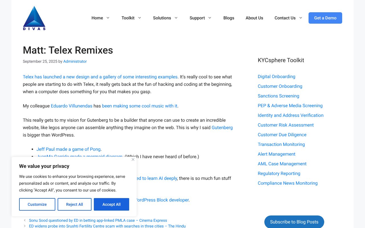 Screenshot of divassoftware.com