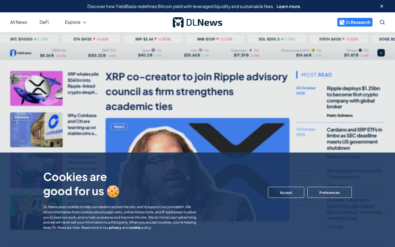 Screenshot of dlnews.com